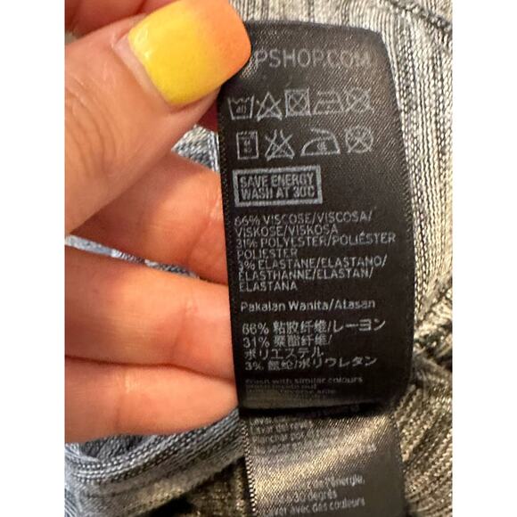 Topshop heathered gray long sleeves crop top size 6 - Picture 4 of 10